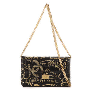 Chanel 2.55 Graffiti Crocodile Reissue Wallet On Chain